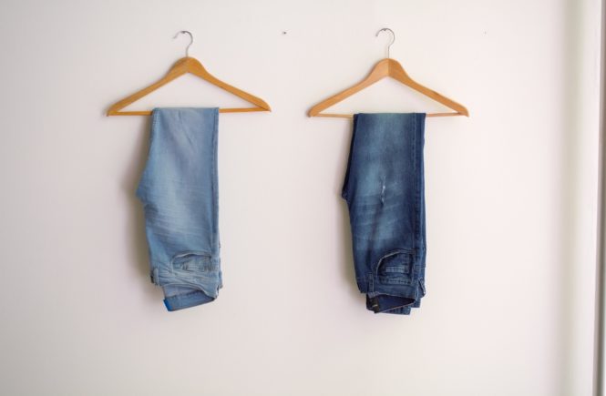 Two Jeans hanging for Blog Post Frank & Oak Style Plan Experience and Review