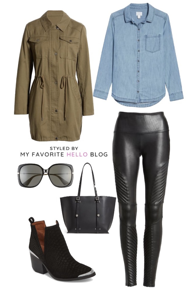 Style the Spanx Faux Leather Moto Leggings for fall