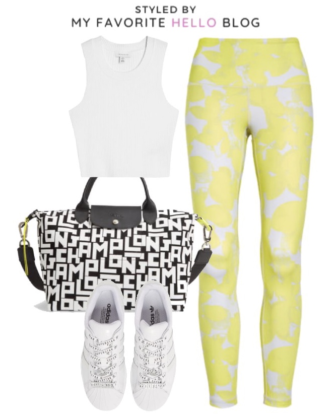 How to Style Printed Leggings for Summer. Style a casual summer outfit with leggings #leggings