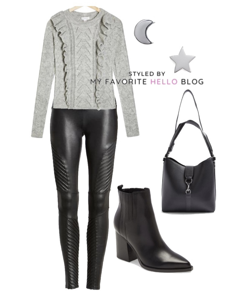 Winter outfit with moto leggings