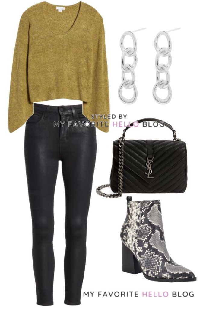 cute sweater outfit with edgy accessories