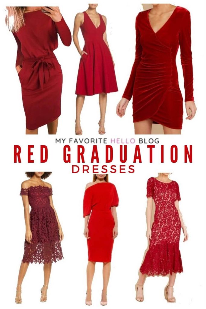 Red graduation dresses