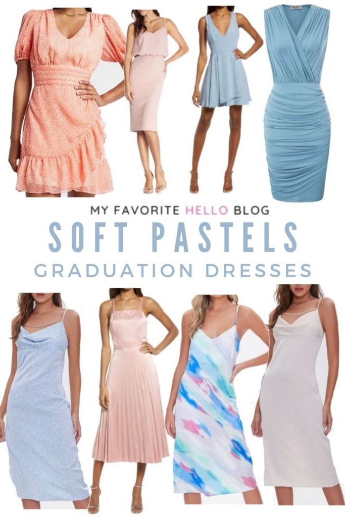 Graduation dress in a soft pastel color
