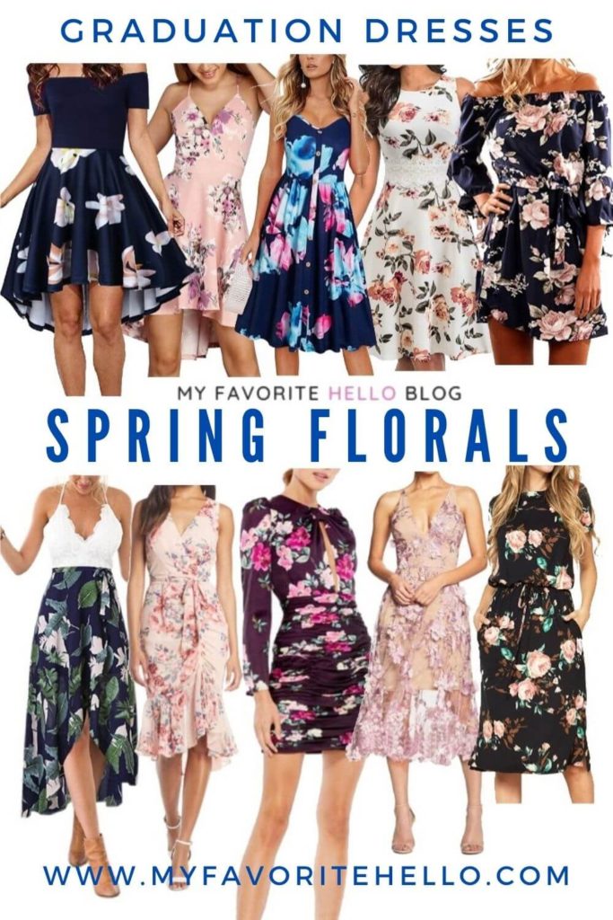 Spring Florals print graduation dresses