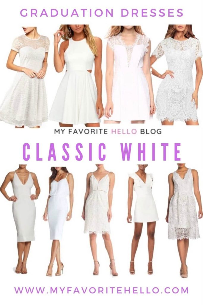Classic White graduation dresses