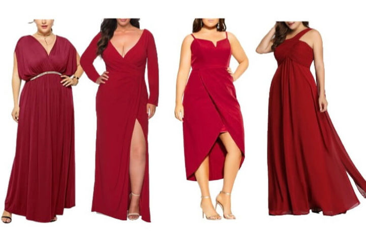 red wedding dresses plus size