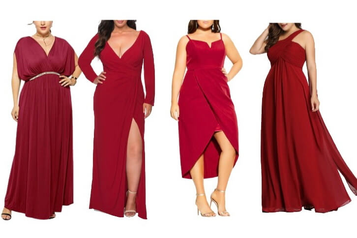 red wedding dresses plus size