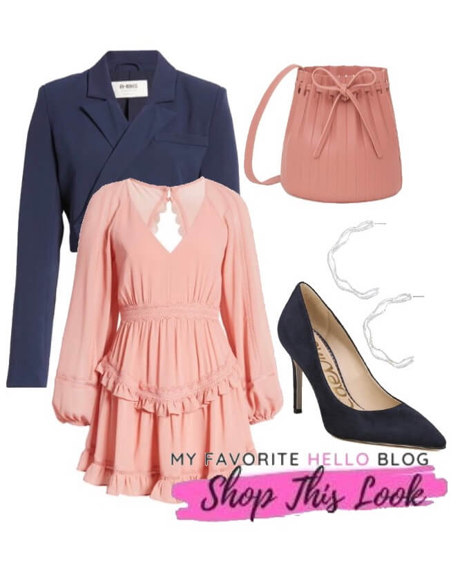navy shoes with blush dress
