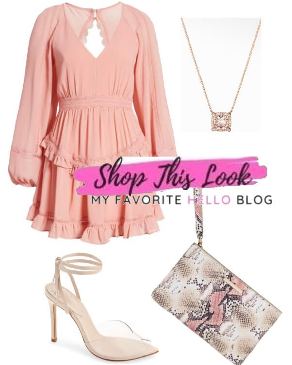 nude shoes with blush dress