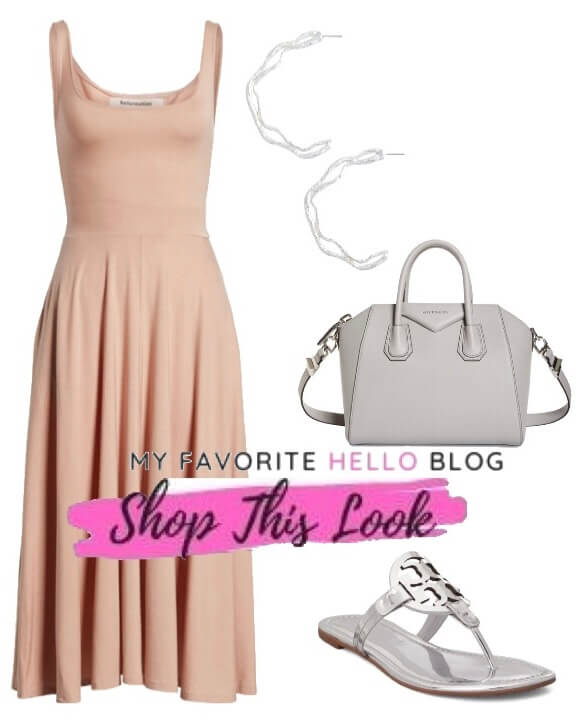 silver shoes with blush dress