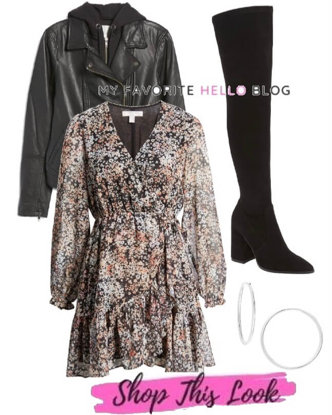 Winter date night outfit with over the knee boots