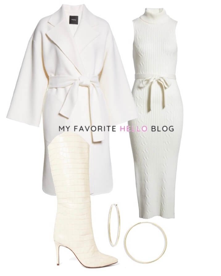 all white outfit with white boots