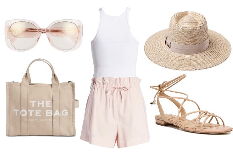 what to wear with pink shorts