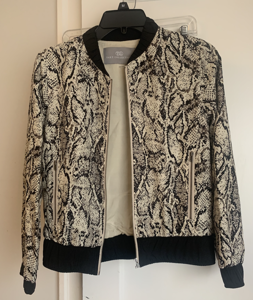 front door fashion python bomber