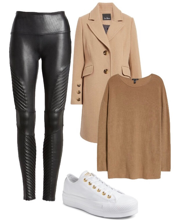 10 Looks: Cute Moto Leggings and Sweater Outfits