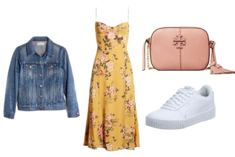 How to dress down a dress - dress outfit with sneakers