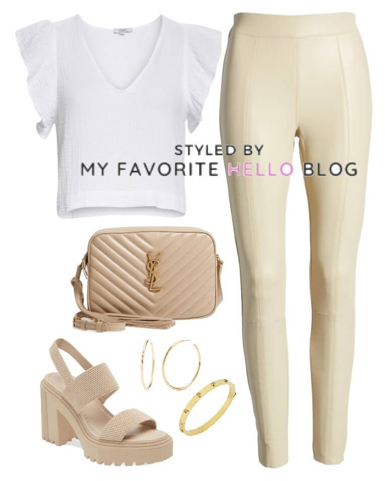 Cream pants neutral outfit