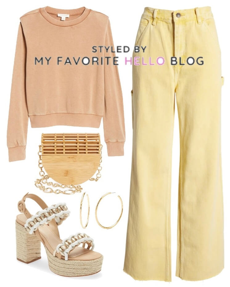 Tan Sweater and Yellow Pants