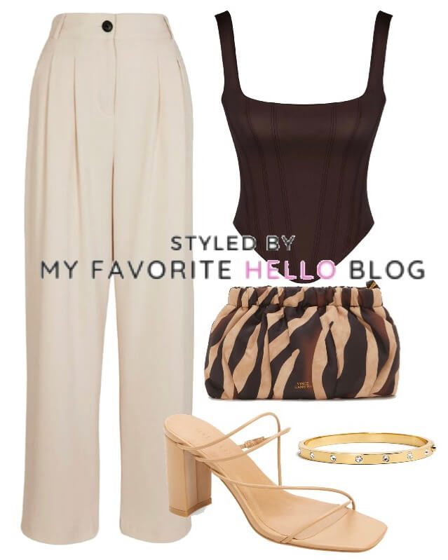 cream and brown outfit