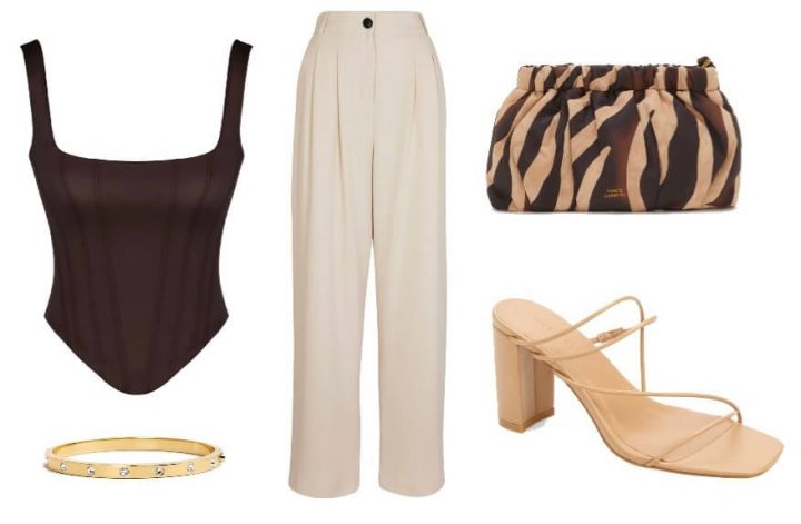 what to wear with cream pants