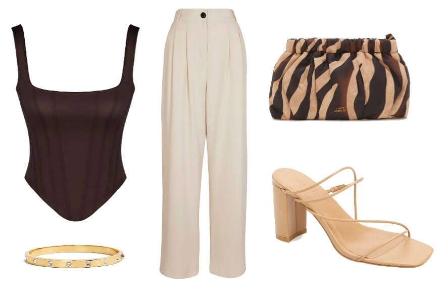 what to wear with cream pants