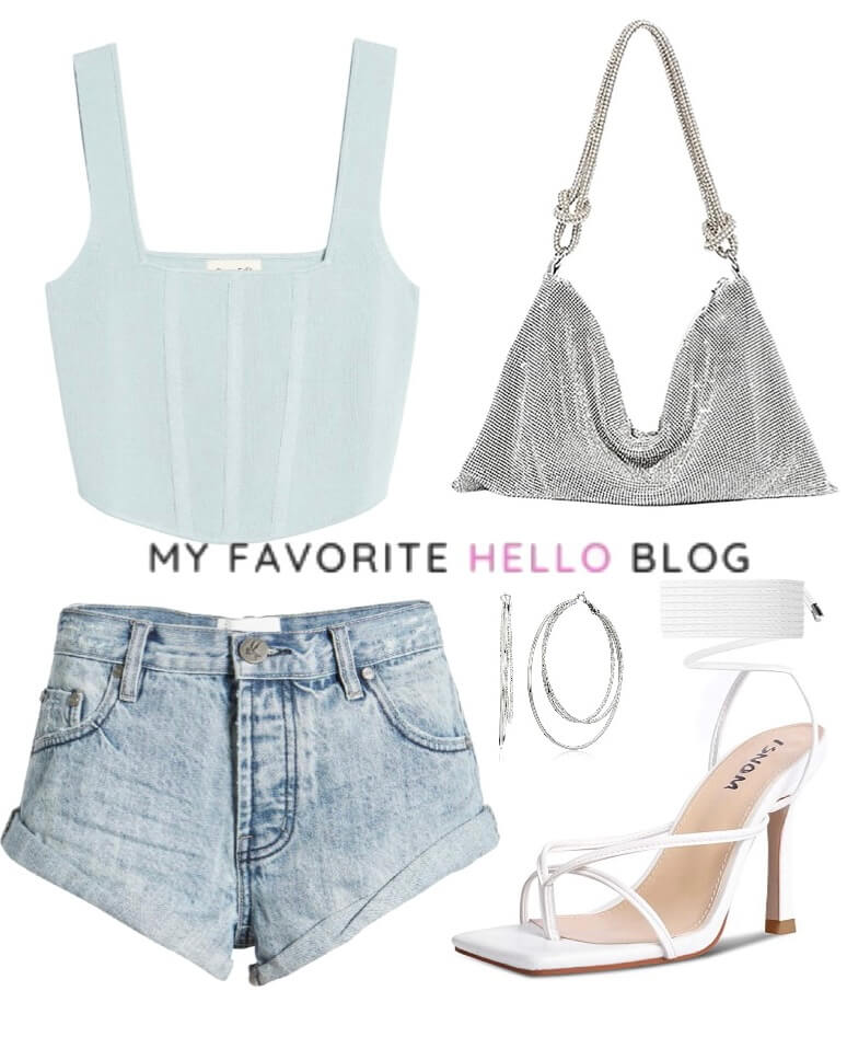 Dress up Shorts with white heels