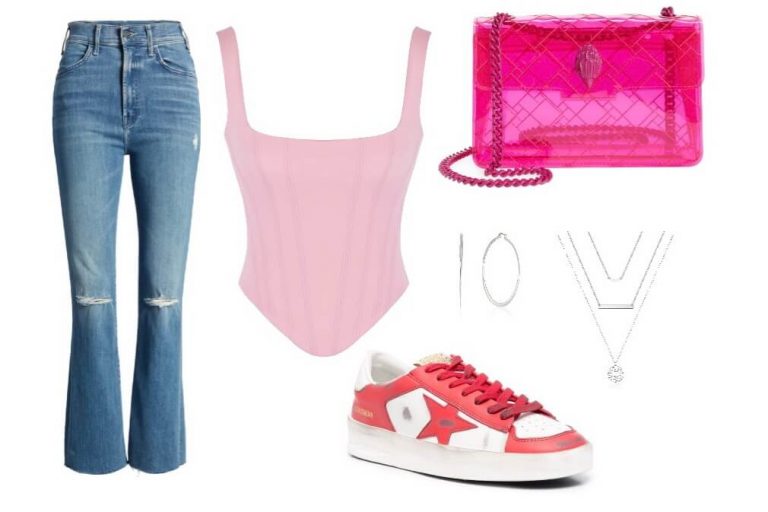 what to wear with red sneakers