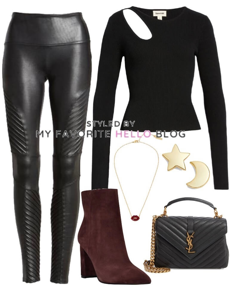 edgy moto legging outfit