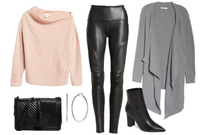 10 Looks: Cute Moto Leggings and Sweater Outfits