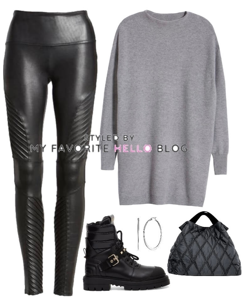 10 Looks: Cute Moto Leggings and Sweater Outfits