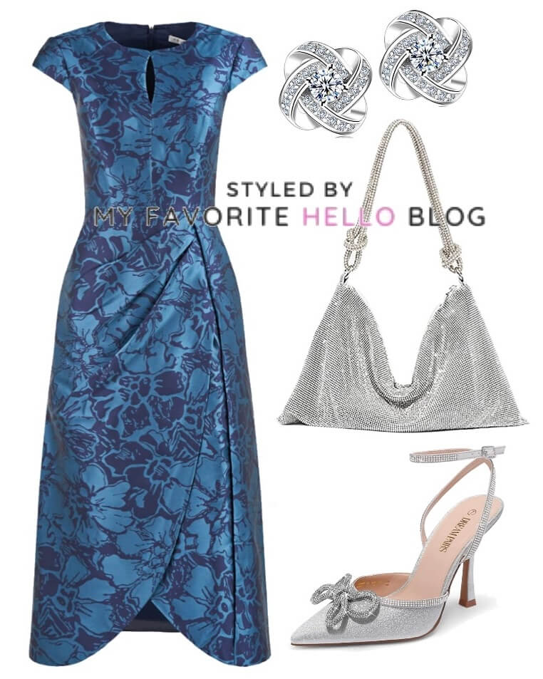 brocade wedding guest outfit