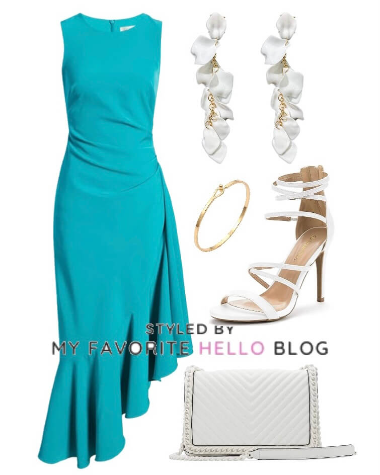 turquoise blue dress outfit