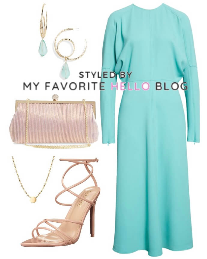 turquoise dress outfit