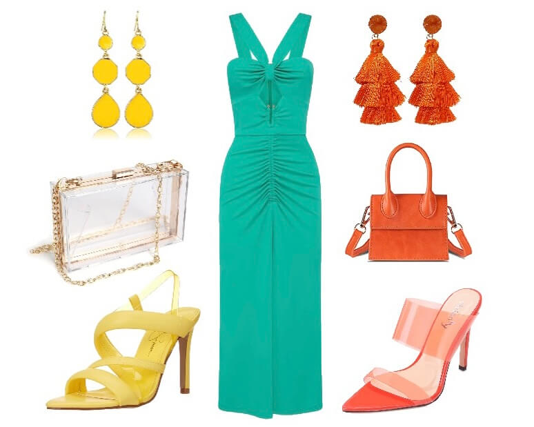 Teal Green Dress What Color Shoes