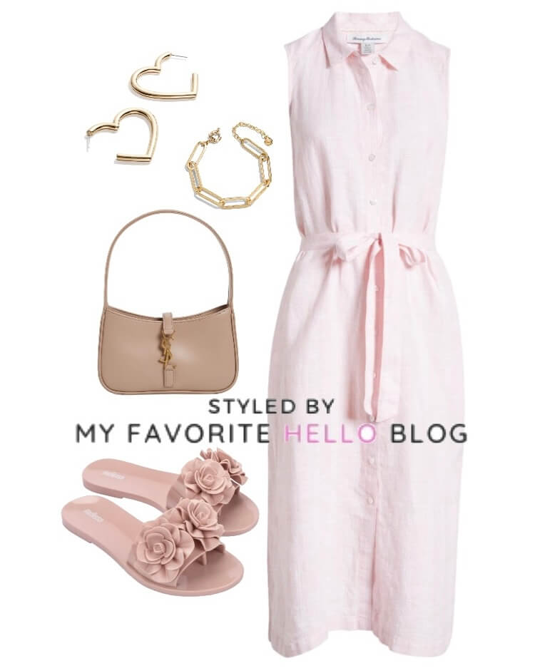 light pink dress with light pink shoes