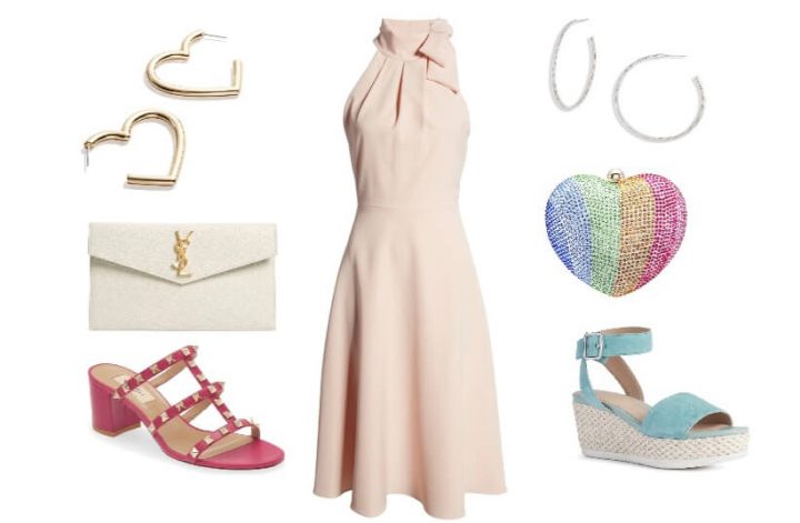 what to wear with a light pink dress