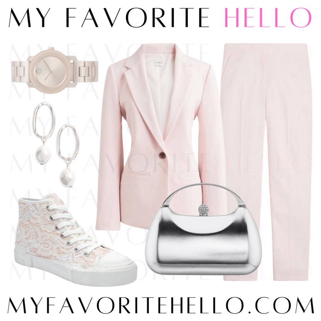 Pink Suit with White Shoes