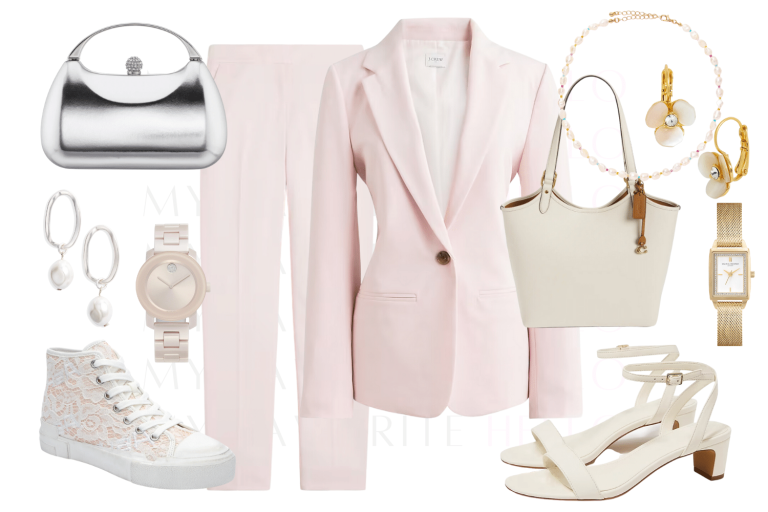 What Color Shoes to Wear with a Pink Suit in 10 Outfits: Female Edition