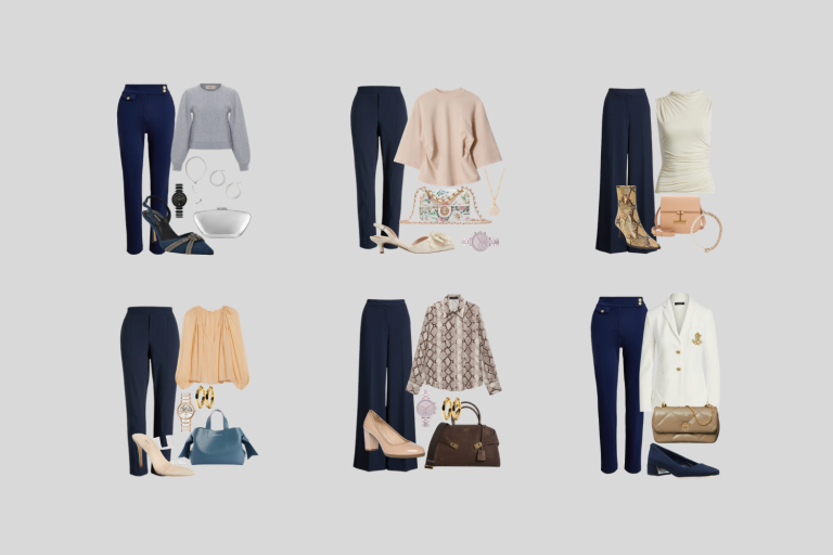 Navy Slacks Outfits for Women